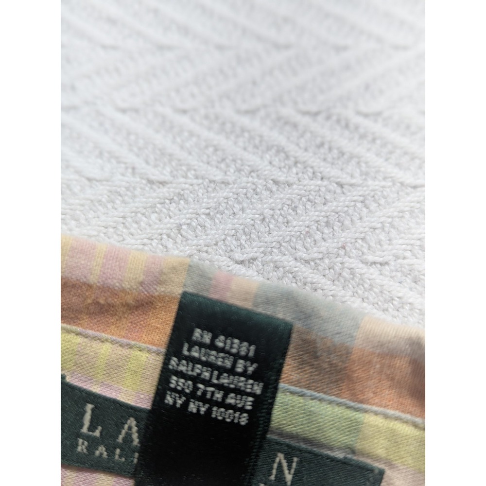 Lauren Ralph Lauren Shirt Womens 3X Pastel Plaid Linen Cotton Roll Tab - Picture 5 of 16